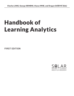 Handbook of Learning Analytics