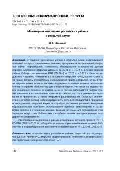 Мониторинг отношения российских учёных к открытой науке